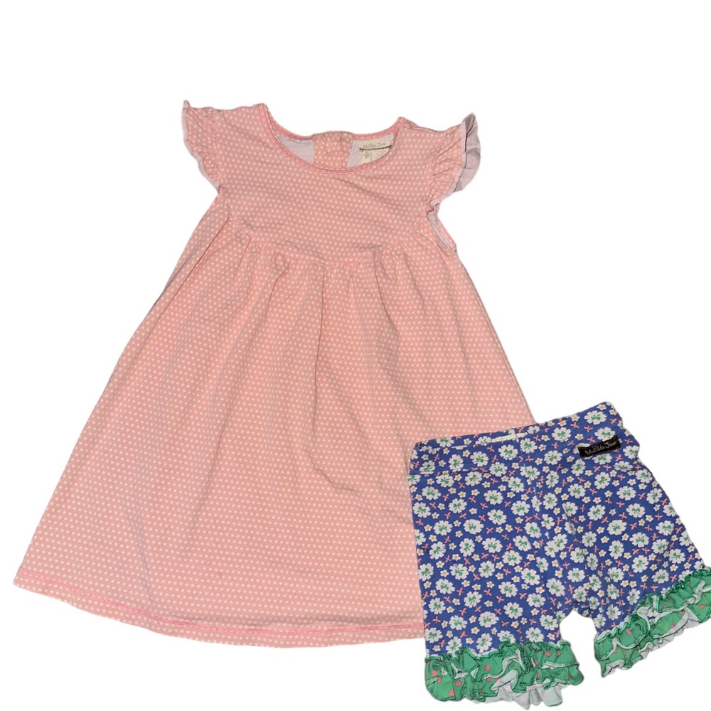 Matilda Jane Pink Dress and shorts set